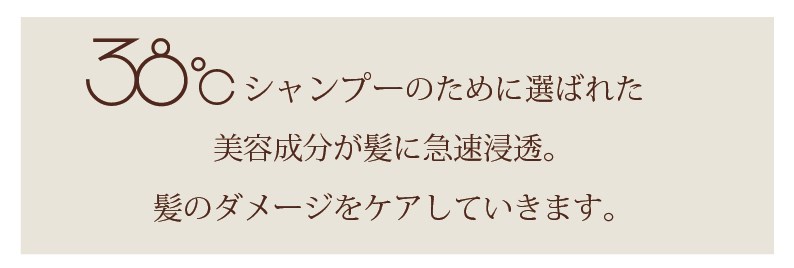 38℃トリートメントのために選ばれた美髪成分が髪に急速浸透